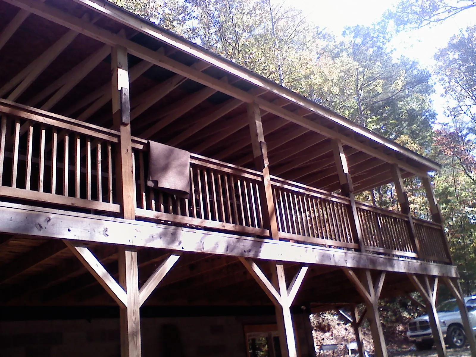 Timber framing under a new elevated porch and deck — Roof Leak Repair in Califon by Roofing Brothers